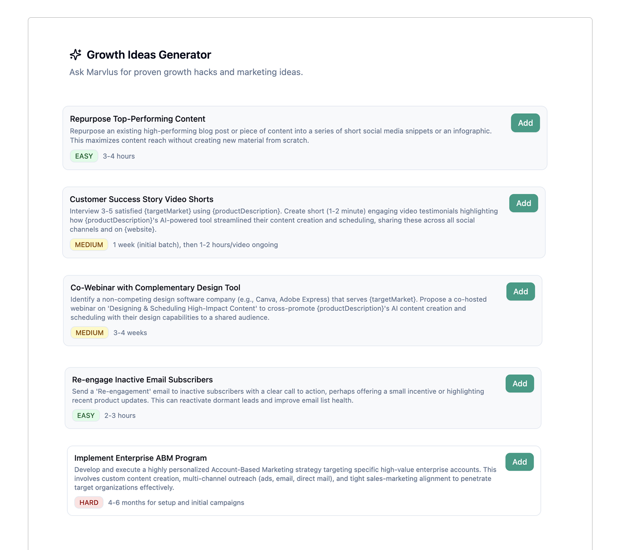 AI growth hacks generator