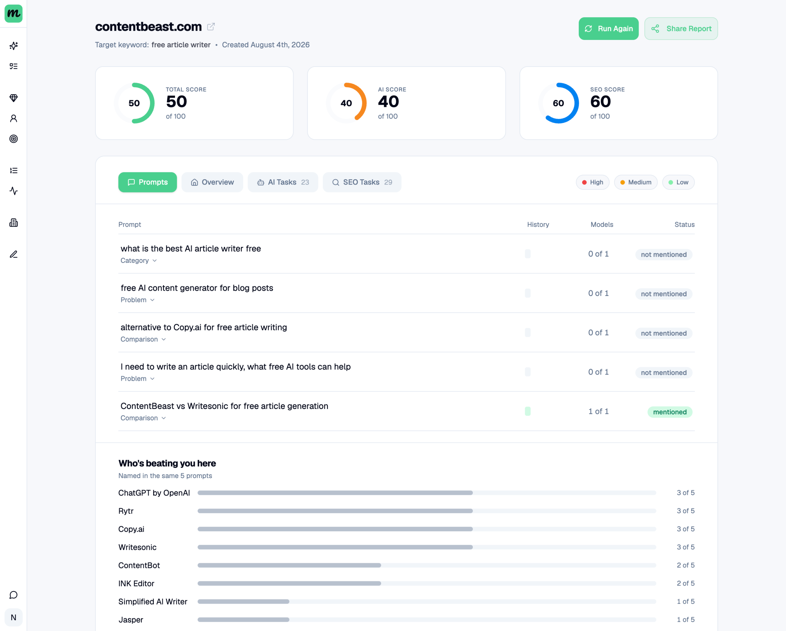 Free AI Mention Tracking